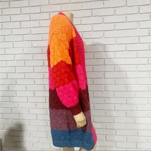 Farm Rio Women’s Striped Multi Cardigan - Size Medium - Picture 4 of 5